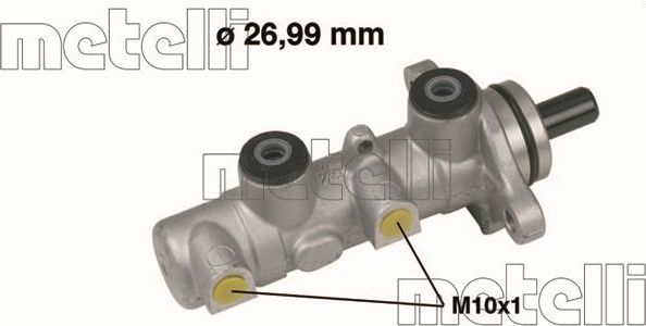 Тормозной цилиндр главный Metelli (алюминий). Артикул 05-0588