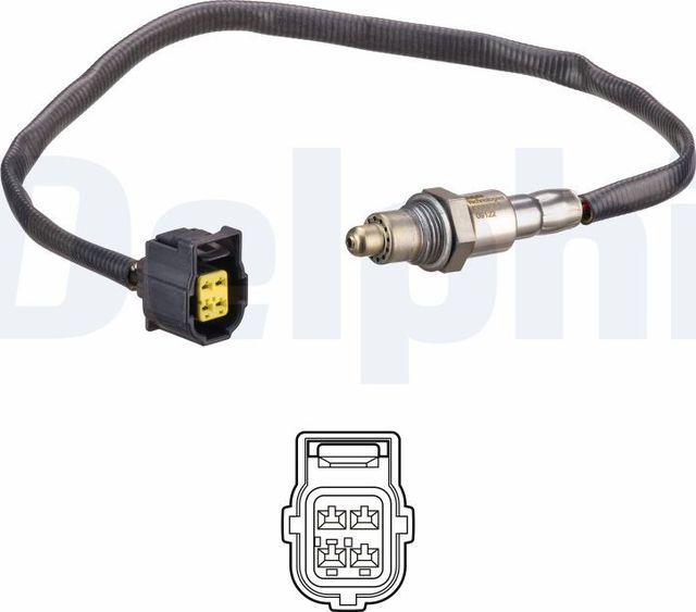 Лямбда-зонд (кислородный датчик) Delphi для Mercedes-Benz GLC I (X253) 2015-2026. Артикул ES21202-12B1