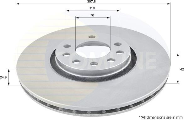 Тормозной диск Comline COATED. Артикул ADC1124V