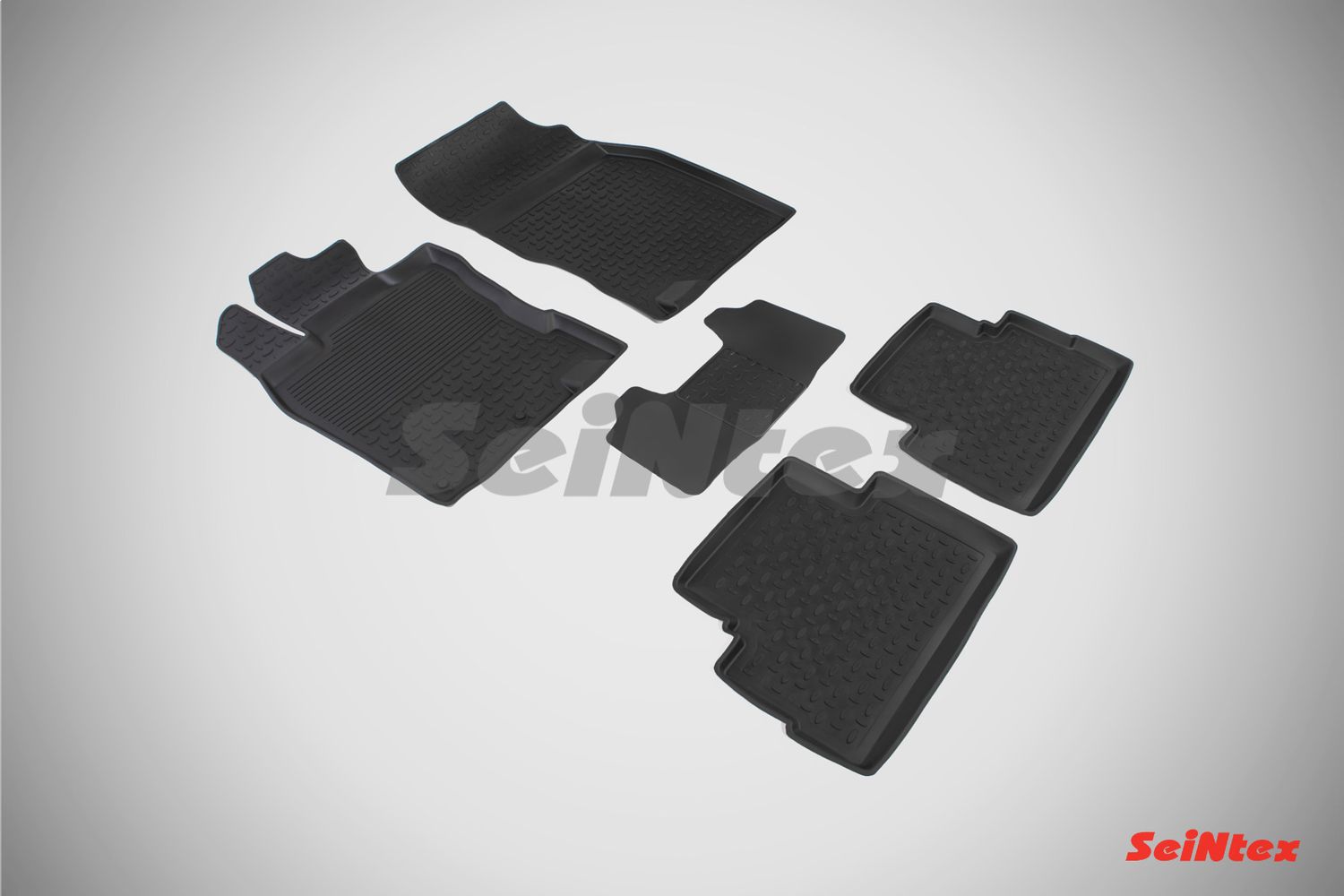 Коврики резиновые Seintex с высоким бортиком для салона Nissan Qashqai II 2014-2016. Артикул 85655