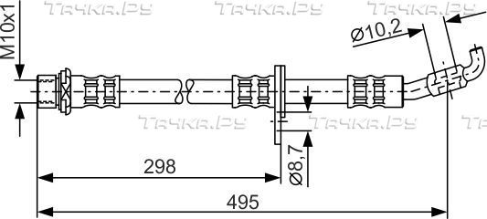 Тормозной шланг Bosch передний правый для Toyota Camry 10 (V10, XV10) 1991-1997. Артикул 1 987 476 963