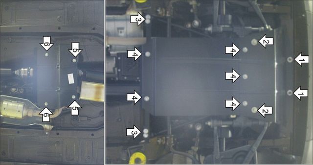 Защита Мотодор для картера, КПП и РК Chevrolet Niva 2002-2020. Артикул 03006