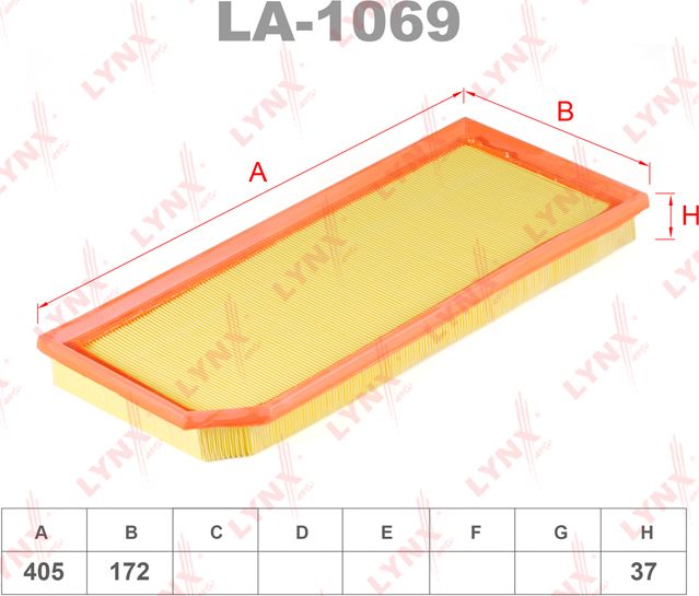 Воздушный фильтр LYNXauto. Артикул LA-1069