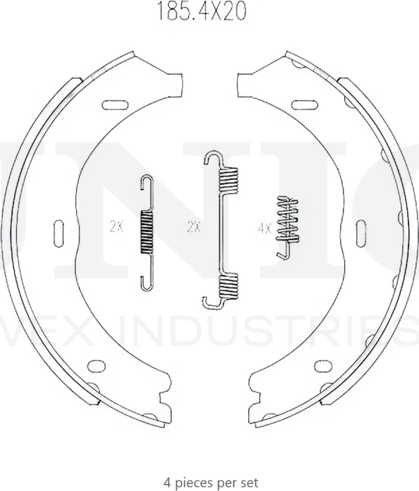 Колодки тормозные барабанные, комплект (Unio). Артикул BRP-10084