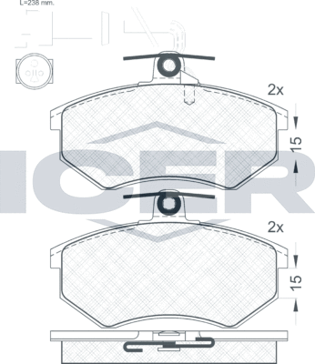Тормозные колодки Icer. Артикул 180950