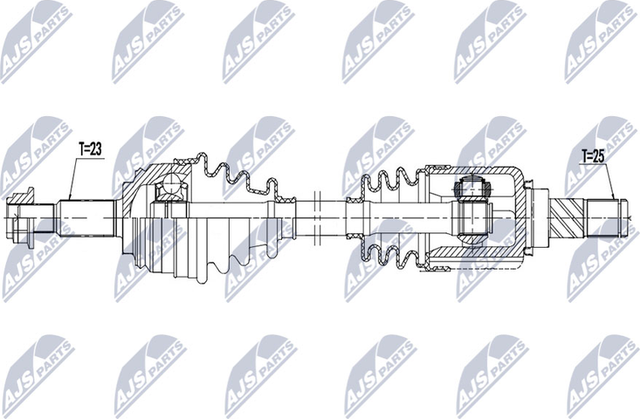 Полуось (привод в сборе, приводной вал) NTY для Nissan Micra V 2005-2026. Артикул NPW-NS-108