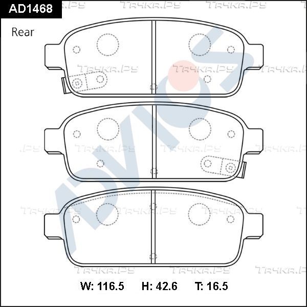 Тормозные колодки Advics задние для Opel Mokka I 2012-2026. Артикул AD1468