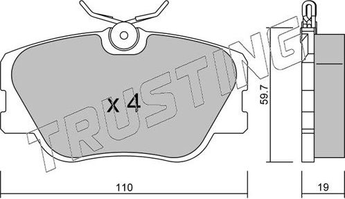 Тормозные колодки Trusting. Артикул 063.0