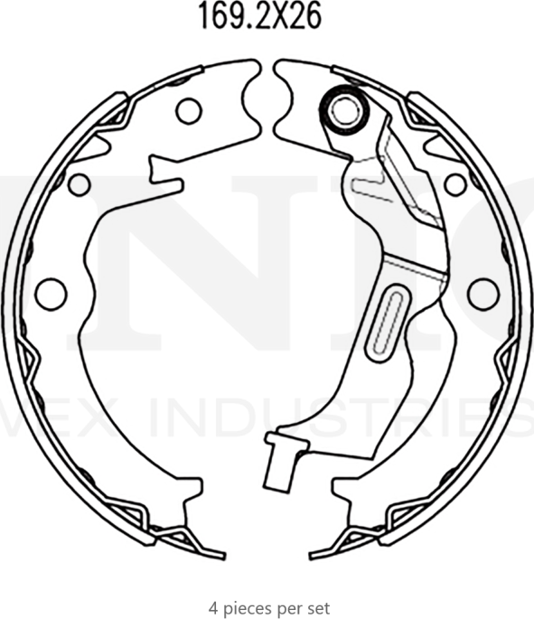 Колодки тормозные барабанные, комплект (Unio). Артикул BRP-10018