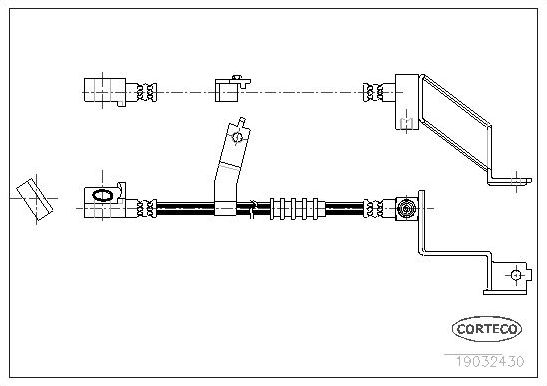 Тормозной шланг Corteco передний левый для Chrysler Voyager III 1995-2001. Артикул 19032430