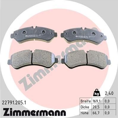 Тормозные колодки Zimmermann. Артикул 22791.205.1