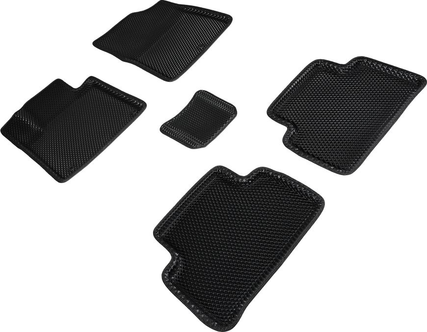 Коврики Seintex 3D EVA ромб для салона Kia Sorento IV 5 мест 2020-2026 ЧЕРНЫЕ. Артикул 95484