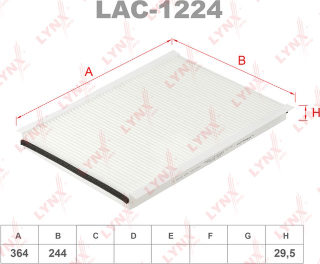 Салонный фильтр LYNXauto. Артикул LAC-1224