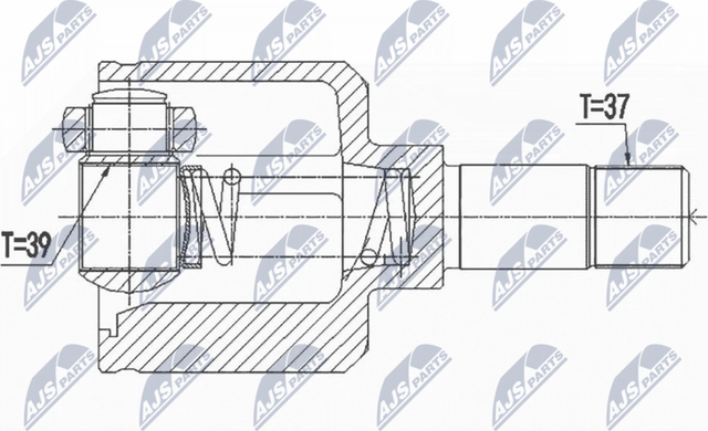 Шрус внутренний (граната) NTY. Артикул NPW-PE-056