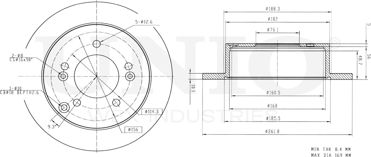 Диск тормозной (Unio). Артикул BRD-20136