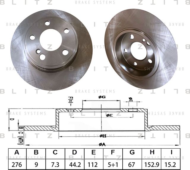 Диск тормозной (Blitz). Артикул BS0635