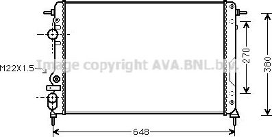 Радиатор охлаждения двигателя AVA. Артикул RTA2241