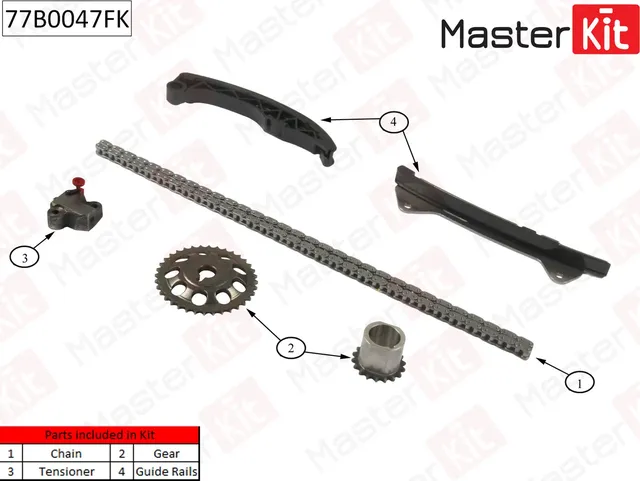 77B0047FK Комплект цепи ГРМ Toyota Yaris 1.0L 1KR-FE 05-14 (Master KIT) Master KIT. Артикул 77b0047fk