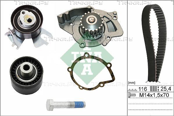 Помпа (водяной насос) с комплектом ремня ГРМ Ina для Volvo V50 I 2004-2010. Артикул 530 0449 30