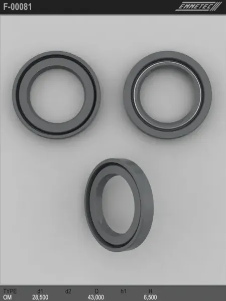 Сальник 28,50/43,00*6,50 тип 0M (Emmetec). Артикул F00081