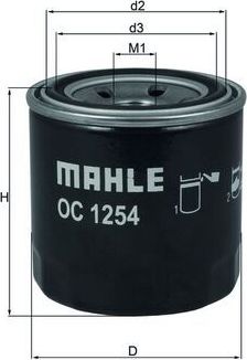 Масляный фильтр Mahle-Knecht. Артикул OC 1254