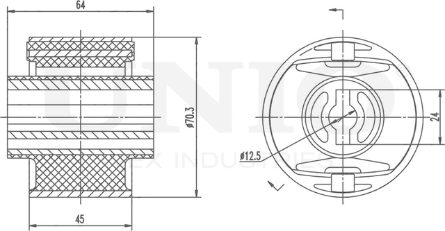 Сайлентблок рычага подвески (Unio). Артикул RMP-20053