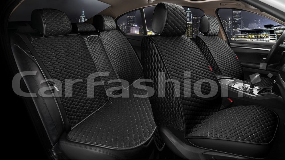 Накидки универсальные CarFashion Romb Plus для авто, цвет Черный/Черный/Серый. Артикул 22685