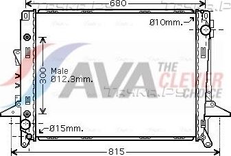Радиатор охлаждения двигателя AVA. Артикул AU2197