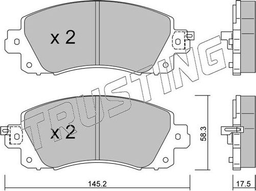 Тормозные колодки Trusting передние для Subaru XV II 2017-2026. Артикул 1161.0