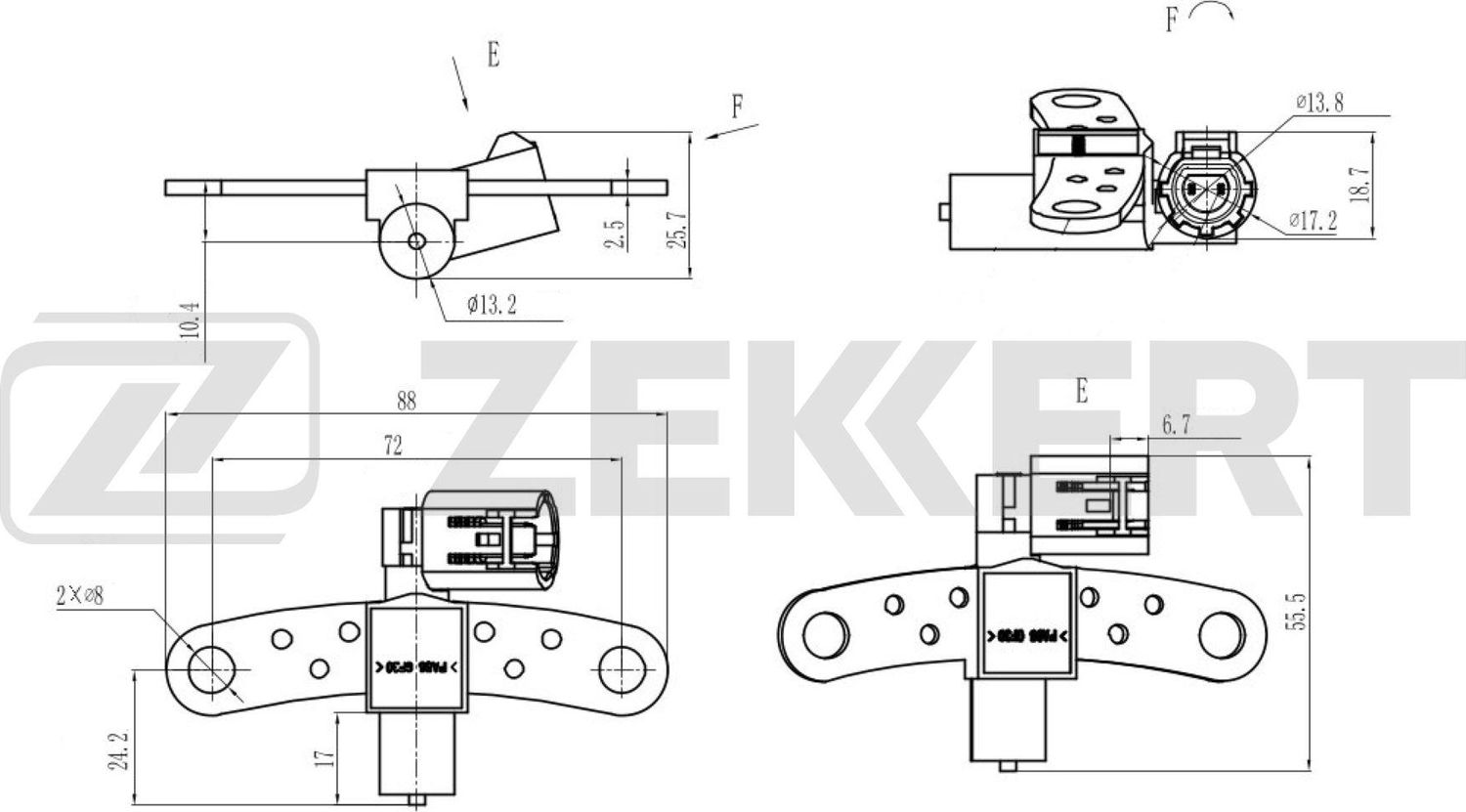 Датчик положения коленвала Zekkert. Артикул SE-4044