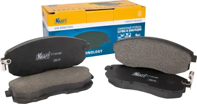 Колодки дисковые передние Nissan Juke (10-20), Teana (06-14), Tiida (07-14) (Kraft). Артикул KT091461