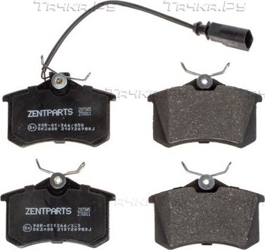 Тормозные колодки Zentparts. Артикул Z07345