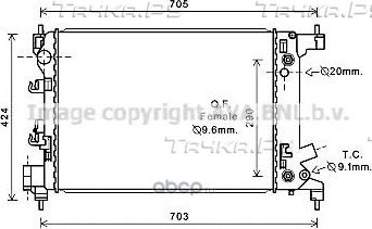 Радиатор CHEVROLET AVEO 1.4 A/T 11- (AVA). Артикул CT2043