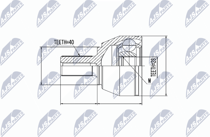 Шрус наружный (граната) NTY. Артикул NPZ-FR-039