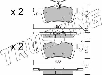 Тормозные колодки Trusting задние для Ford Fiesta VII 2017-2026. Артикул 1002.1