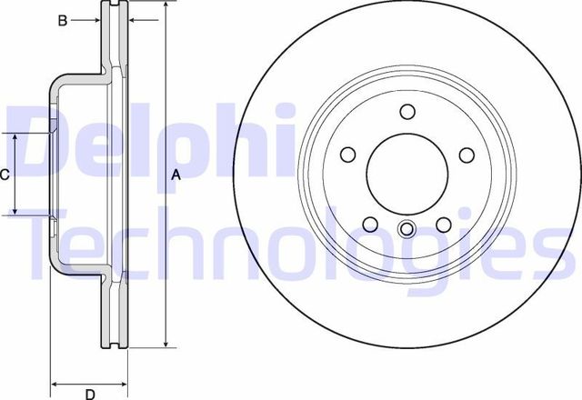 Тормозной диск Delphi передний для BMW Z4 II (E89) 2009-2016. Артикул BG9162C