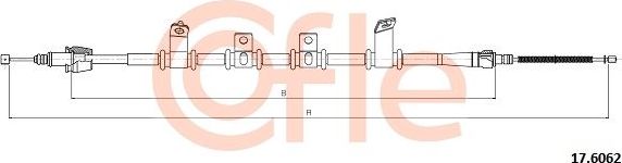 Трос ручника (тросик ручного тормоза) Cofle. Артикул 92.17.6062