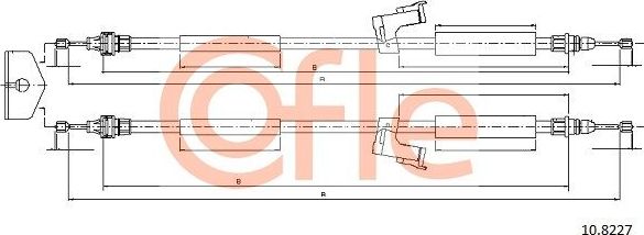 Трос ручника (тросик ручного тормоза) Cofle. Артикул 10.8227