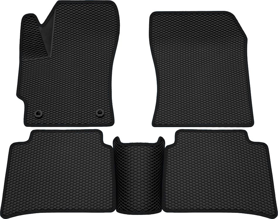 Коврики Rezkon 3D EVA ромб резиновые для салона Toyota Corolla E210 2019-2026 Черный кант. Артикул 9234015301