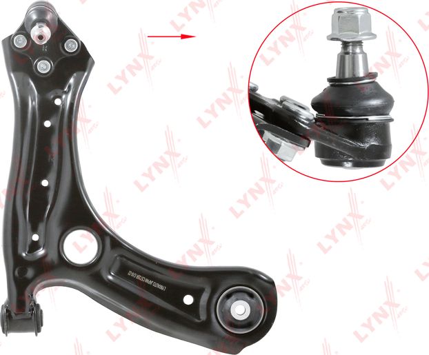 Поперечный рычаг передней подвески LYNXauto правый для Skoda Rapid I 2012-2019. Артикул C5735R