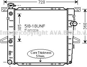 Радиатор охлаждения двигателя AVA. Артикул FD2026