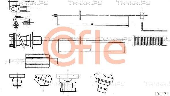 Трос газа Cofle для Peugeot 205 1983-1998. Артикул 92.10.1171