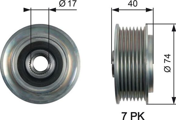 Муфта генератора обгонная Gates DriveAlign®. Артикул OAP7159