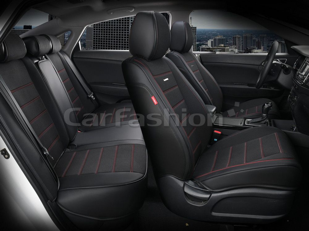 Накидки универсальные CarFashion Urban Plus Premium для авто, цвет Черный/Черный/Бежевый. Артикул 27001