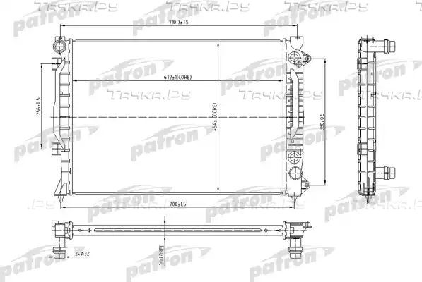 Радиатор охлаждения двигателя Patron (алюминий). Артикул PRS3010