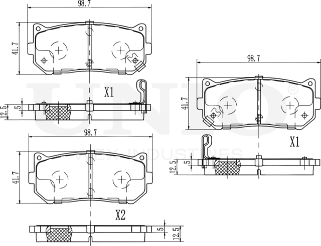 Колодки тормозные дисковые, комплект (Unio). Артикул BRP-20396