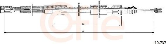 Трос ручника (тросик ручного тормоза) Cofle. Артикул 10.737