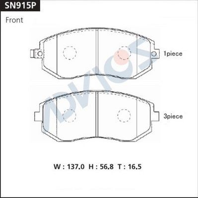 Тормозные колодки Advics. Артикул SN915P