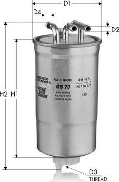 Топливный фильтр  Tecneco Filters для Volkswagen New Beetle I (A4) 1998-2004. Артикул GS70