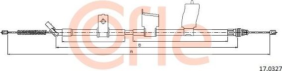 Трос ручника (тросик ручного тормоза) Cofle. Артикул 92.17.0327